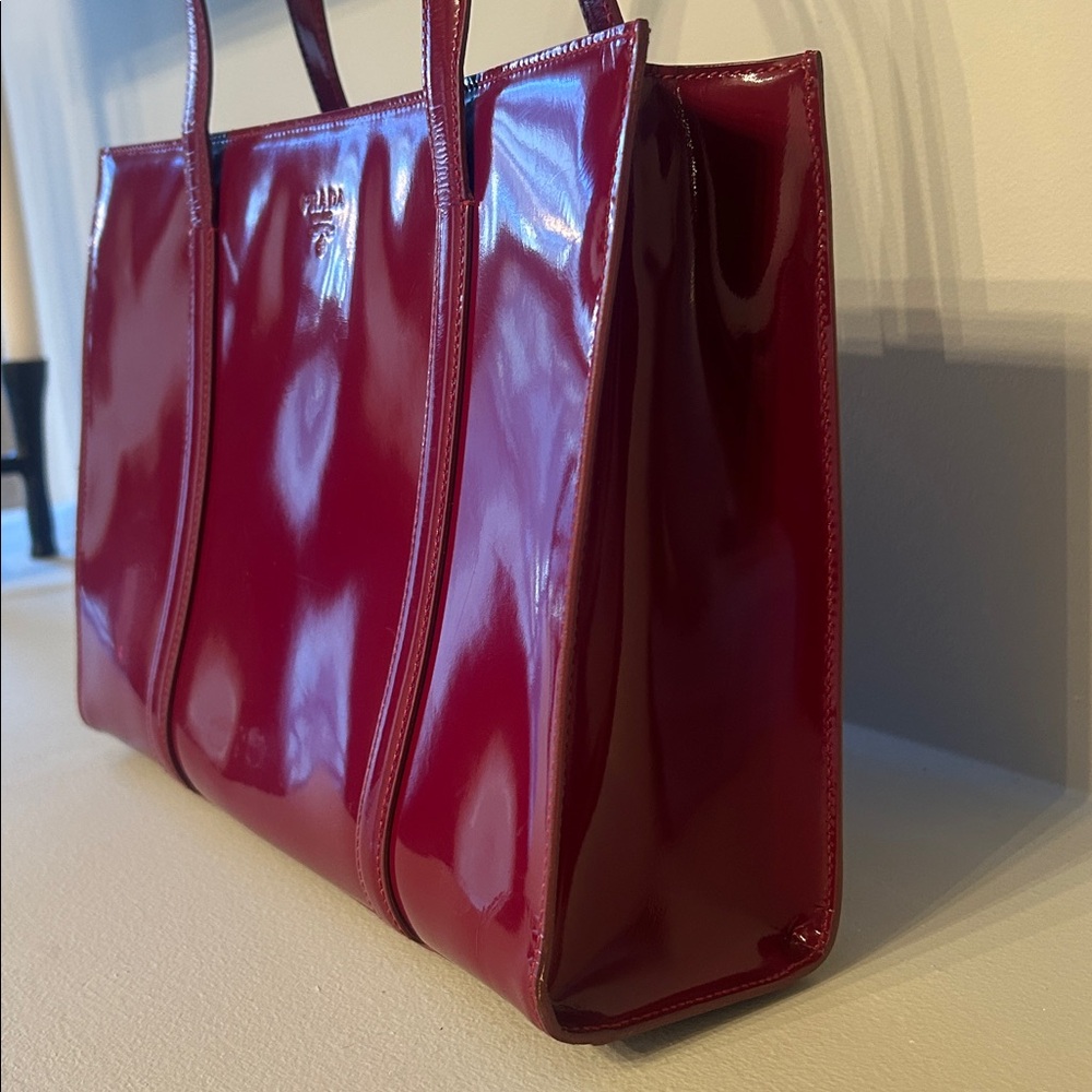 Prada Patent Leather Cherry Tote Bag - Picture 2 of 12